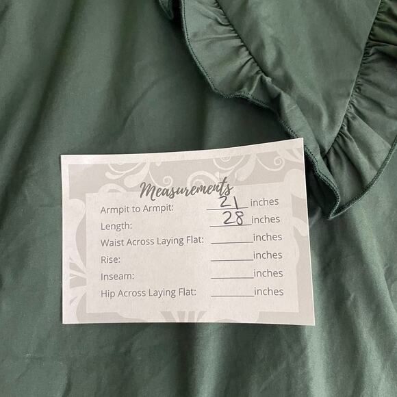 2/$30 Zara Poplin Shirt XS Ruffle Frills Bottle Balloon Sleeve Puff Green #1663 - Picture 13 of 15